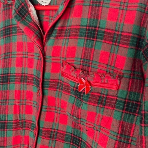 Laura Scott Flannel Pajamas Small Red Plaid Button Down Top Elastic Waist Pants - Picture 5 of 7